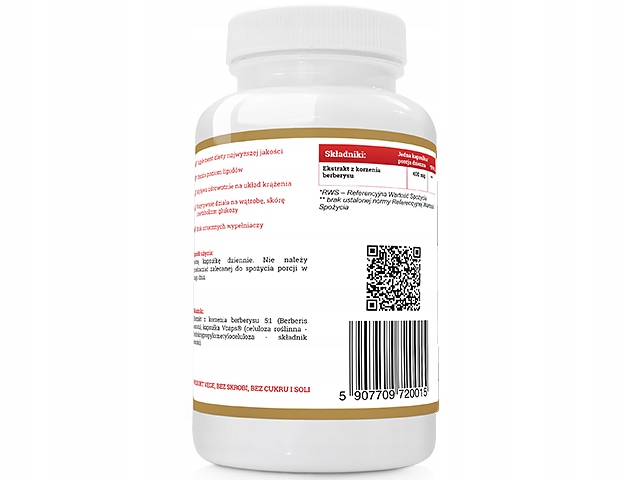 BERBERYS ekstrakt korzeń 400mg berberyna 60Kaps
