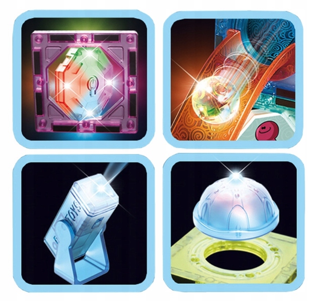 KLOCKI MAGNETYCZNE 3D TOR KULKOWY ŚWIECĄCY ZESTAW