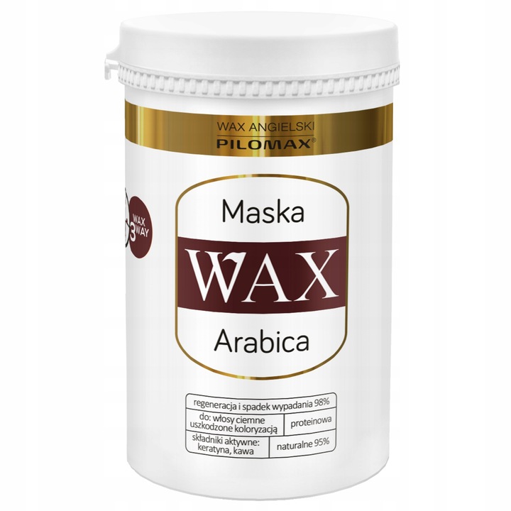 Maska do włosów farbowanych ciemnych i na skórę głowy, Wax Arabica 480ml