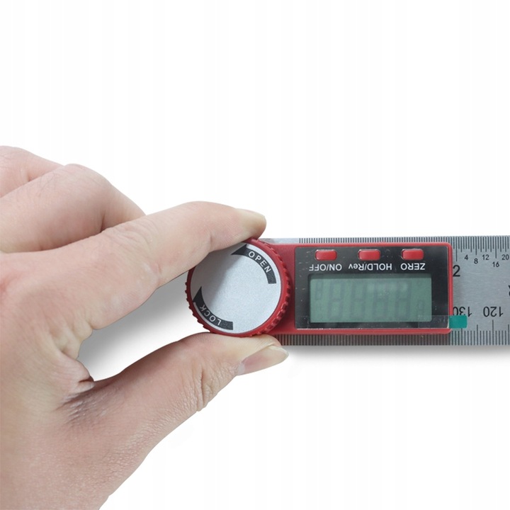 METALOWY KĄTOMIERZ ELEKTRONICZNY CYFROWY Z EKRANEM LCD 200mm 360° +