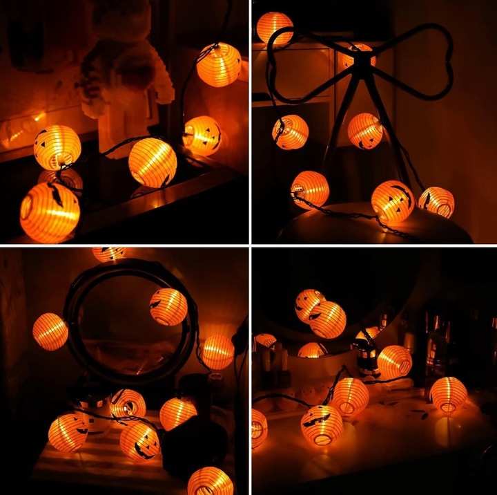 Girlanda Lampiony DYNIE LED Ozdoba HALLOWEEN Lampki Wiszące Dynie 2m