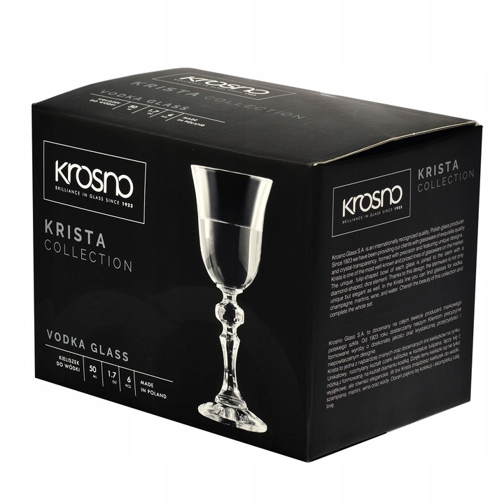 Kieliszki KRISTA do wódki 50ml komplet 6szt KROSNO