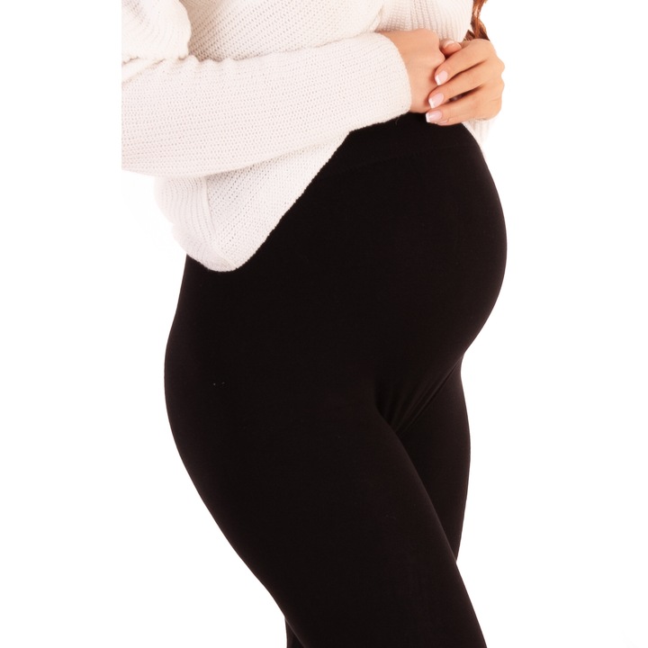 Bezszwowe CZARNE OCIEPLANE legginsy ciążowe z wysokim stanem kryjące
