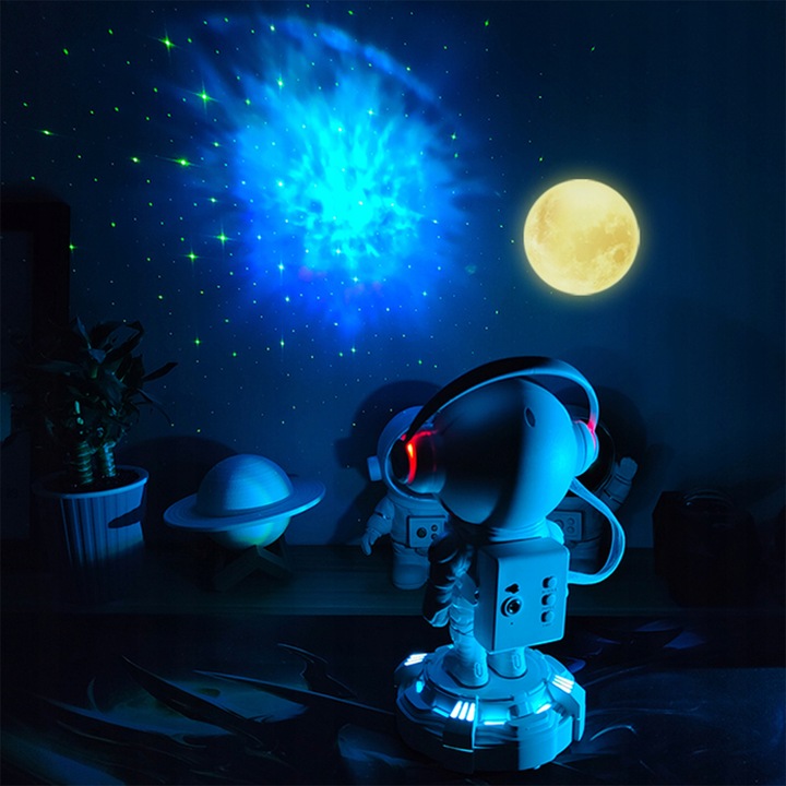 PROJEKTOR GWIAZD LED + GŁOŚNIK BT LAMPKA NOCNA USB
