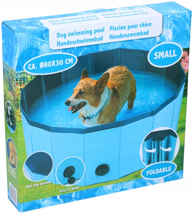 BASEN dla psa składany na lato upał mały 80x30cm