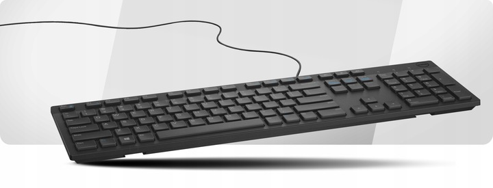 DELL PRO series| Cicha biurowa klawiatura USB 1,8m | CZARNA SLIM REGULOWANA