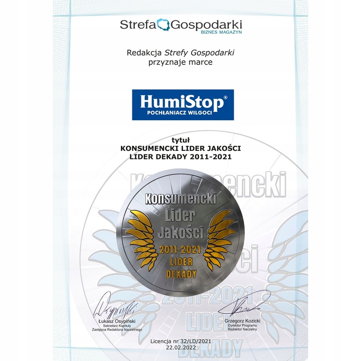 HUMISTOP WKŁAD ZAPAS DO POCHŁANIACZA WILGOCI X 5 MIX + ZAWIESZKA