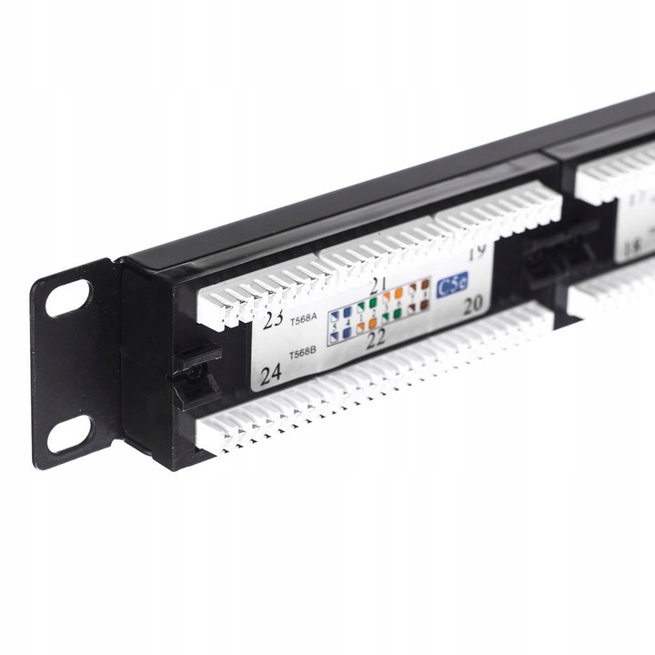 Patch panel RACK 19" 1U 24 porty kat. 5e UTP Netrack z półką patchpanel