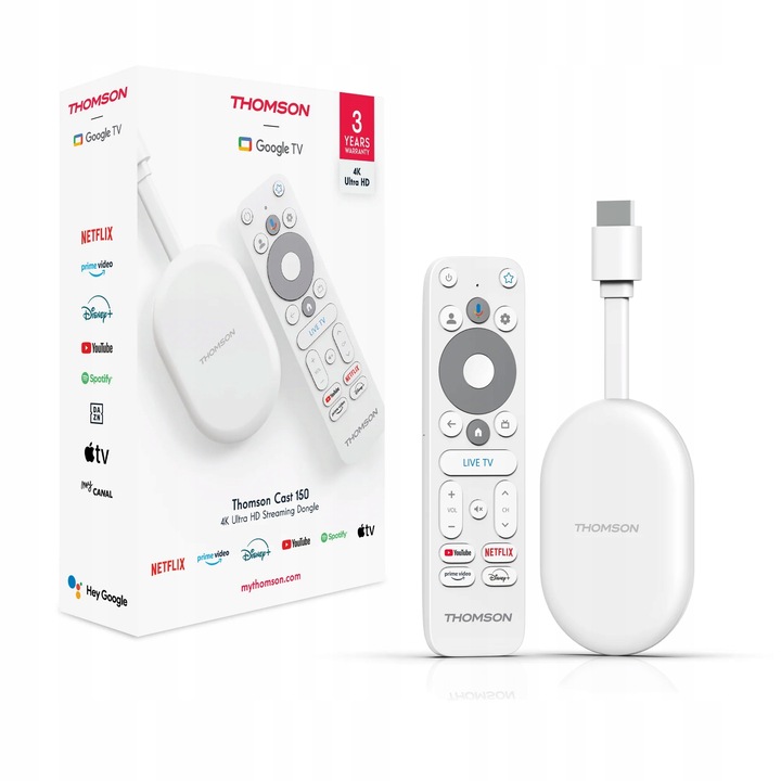 TV Stick THOMSON Cast 150 SMART TV 4K Google TV ANDROID Box Chromecast