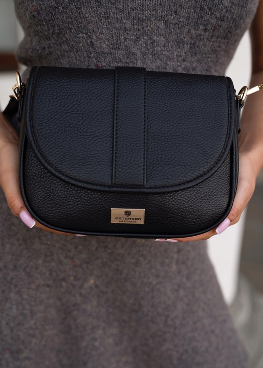Torebka damska listonoszka PETERSON czarna modna miejska na długim
