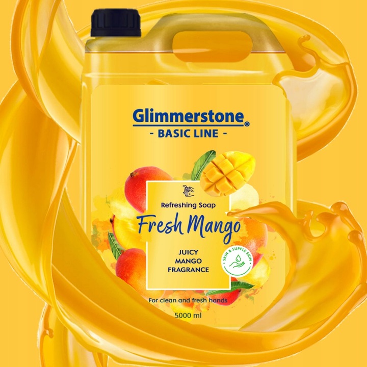 GLIMMERSTONE KREMOWE MYDŁO W PŁYNIE DO RĄK NAWILŻAJĄCE - ŚWIEŻE MANGO - 5L
