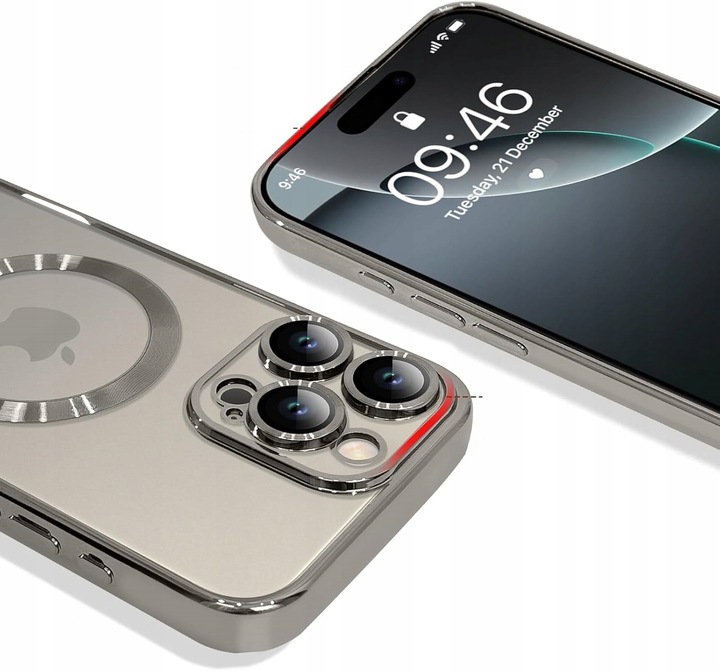 Etui case do iPhone 16 Pro tytan naturalny do MagSafe ochrona aparatów