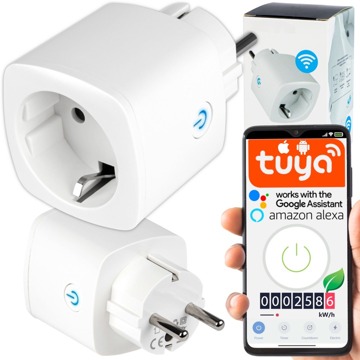 INTELIGENTNE GNIAZDKO STEROWANE WiFi ANDROID TUYA SMART HOME POMIAR 16A