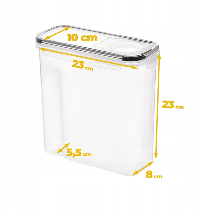 POJEMNIKI 4szt x 4L NA ŻYWNOŚĆ ZAMYKANE PLASTIKOWY NA PŁATKI MAKARON