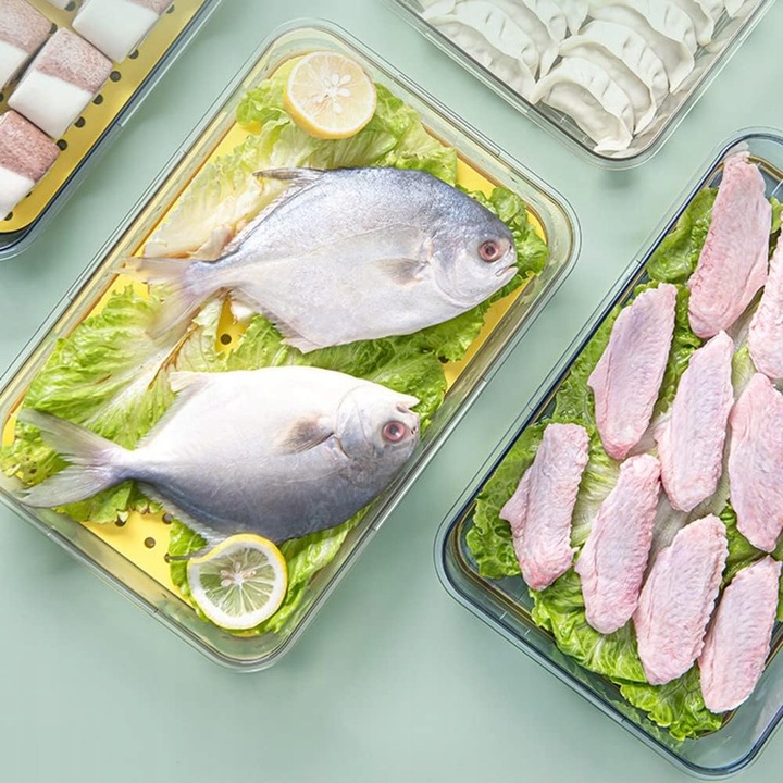 POJEMNIK NA ŻYWNOŚĆ DO LODÓWKI NA WĘDLINY SERY HERMETYCZNY Z DATOWNIKIEM