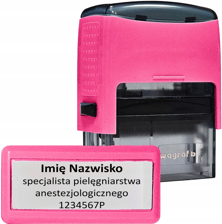 WAGRAF B2 - Pieczątka do 4 wersów - 12 kolorów obudowy do wyboru - IMIENNA