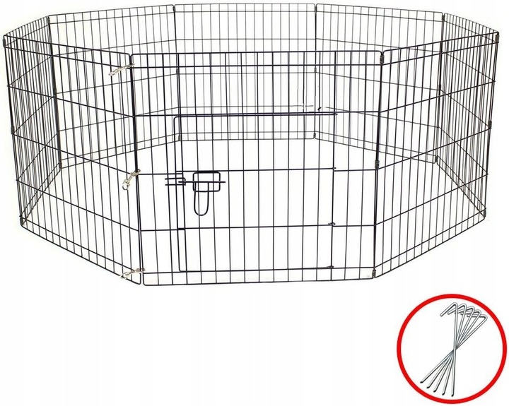 Metalowy Składany Kojec dla Psa Królika do Domu na Zewnątrz Zagroda