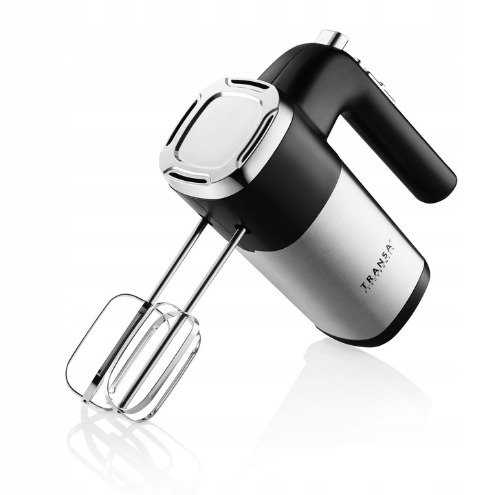 Mikser ręczny 5 biegów tryb TURBO Zestaw 4 mieszadła Organizer TRANSA