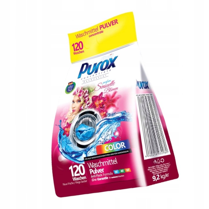 Proszek do prania Purox Clovin kolor kolorów 9,2 kg perfumowany 120
