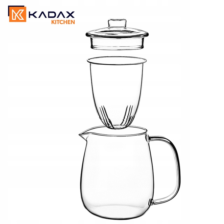 DZBANEK SZKLANY DO HERBATY 600ml ZAPARZACZ ZIÓŁ WKŁAD Z ZAPARZACZEM