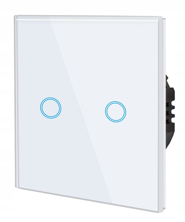 WŁĄCZNIK WYŁĄCZNIK ŚWIATŁA SZKLANY DOTYKOWY PODWÓJNY BIAŁY SZKŁO BIAŁE