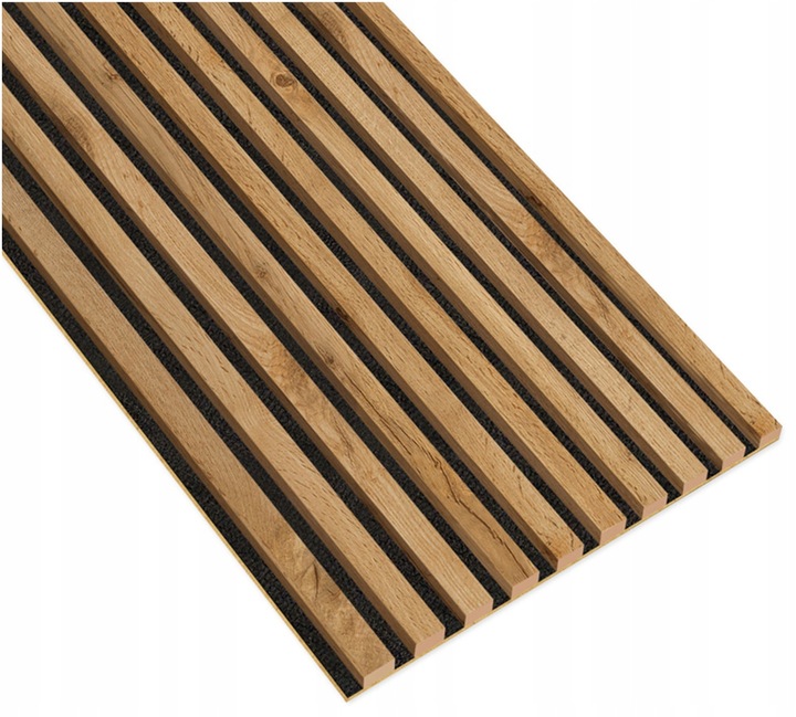 Lamele ścienne na PŁYCIE 55 x 275 cm 3D Dąb Wotan