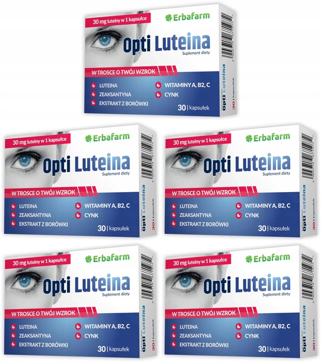 OptiLuteina + Zeaksantyna + Borówka Wsparcie Wzroku 30 Kapsułek