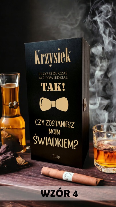 Pudełko na alkohol box PROŚBA O ŚWIADKOWANIE skrzynka prezent dla Świadka