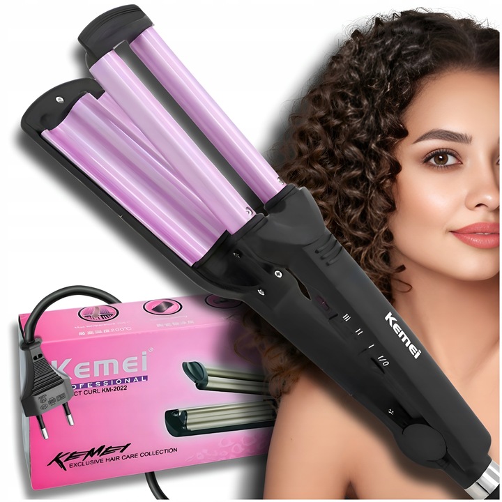 LOKÓWKA DO WŁOSÓW KEMEI FALOWNICA CERAMICZNA KARBOWNICA 55W TPC 200