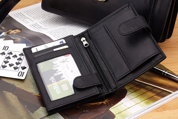 SKÓRZANY Męski Portfel ROZBUDOWANY Miękka Skóra