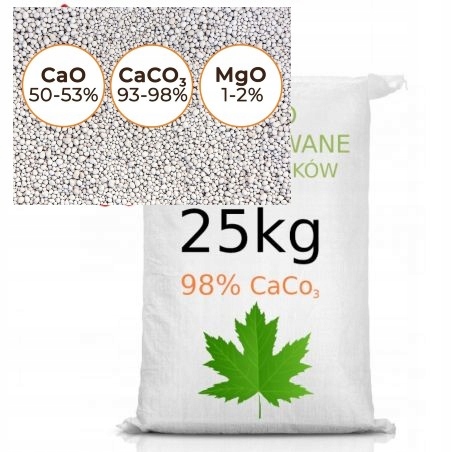 WAPNO GRANULOWANE OGRODNICZE NAWÓZ DO TRAWNIKA 25KG CACO3