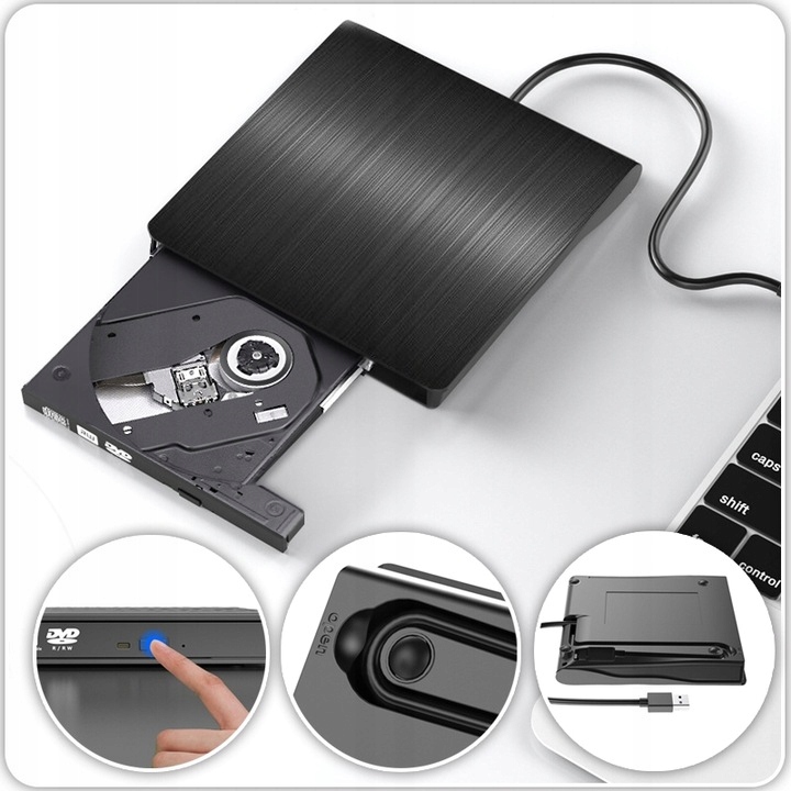 NAPĘD CD-R/DVD-ROM/RW ZEWNĘTRZNY USB 3.0 NAGRYWARKA PRZENOŚNY ODTWARZACZ