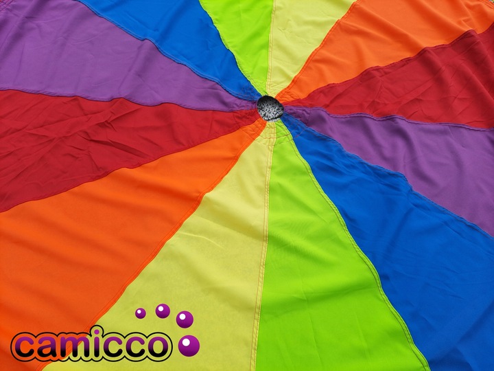 CHUSTA animacyjna 3m spadochron animacyjny dla dzieci tęczowa PROFESJONALNA