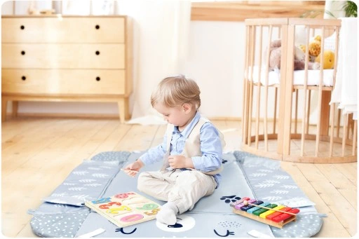 MATA EDUKACYJNA DLA NIEMOWLĄT INTERAKTYWNA RICOKIDS DUŻA SZARA + GRATIS