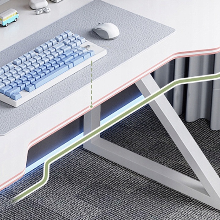 BIURKO GAMINGOWE STÓŁ DLA GRACZA KOMPUTEROWE BIAŁE DUŻE NOWOCZESNE 120