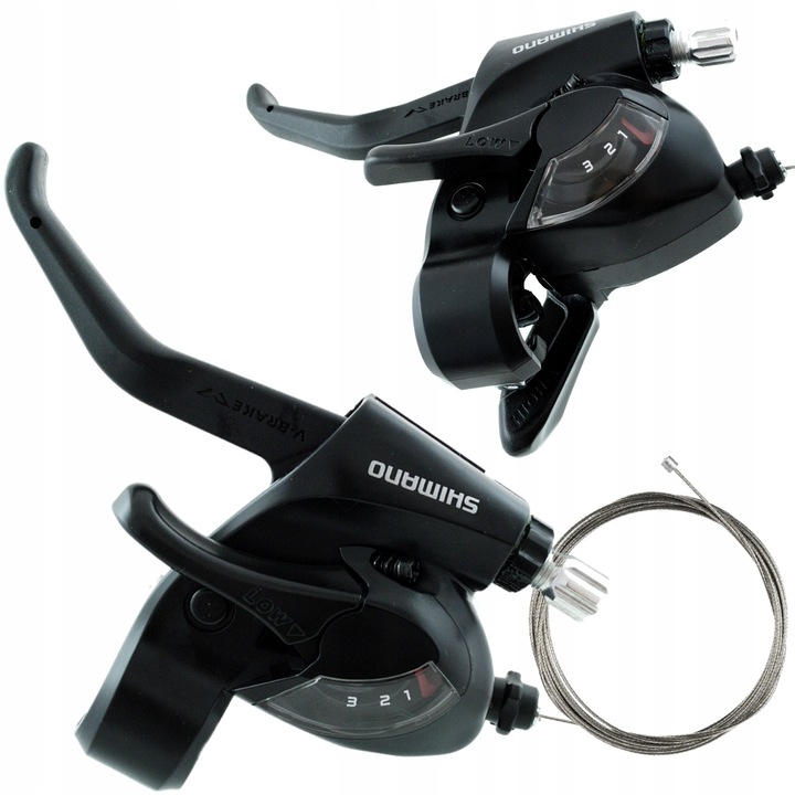 Klamkomanetka Lewa Przód Czarna Shimano ST-EF41 3 Rzędowa