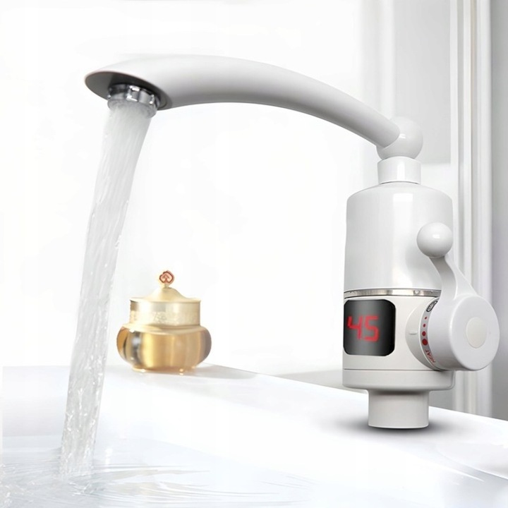 PRZEPŁYWOWY PODGRZEWACZ DO WODY ELEKTRYCZNY LCD FLEX OBROTOWY KRAN 3000W