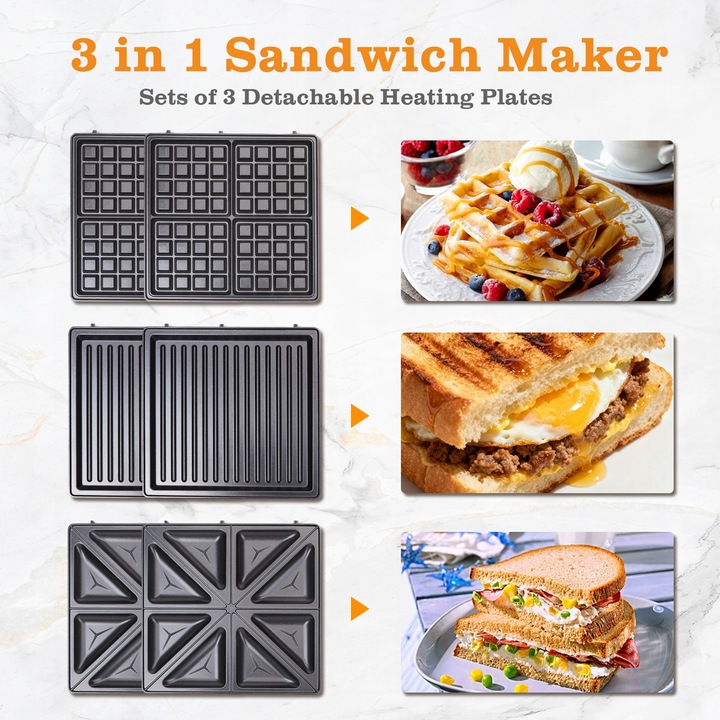 OPIEKACZ DO KANAPEK TOSTER GOFROWNICA PANINI 3W1 1200W Taylor Swoden