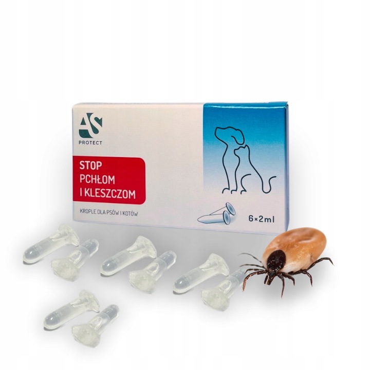 KROPLE na PCHŁY i KLESZCZE dla PSA I KOTA 2ml x 8