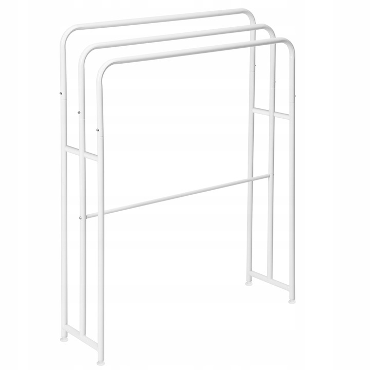 STOJAK BIAŁY NA RĘCZNIKI WIESZAK STOJĄCY PODŁOGOWY ŁAZIENKOWY METALOWY