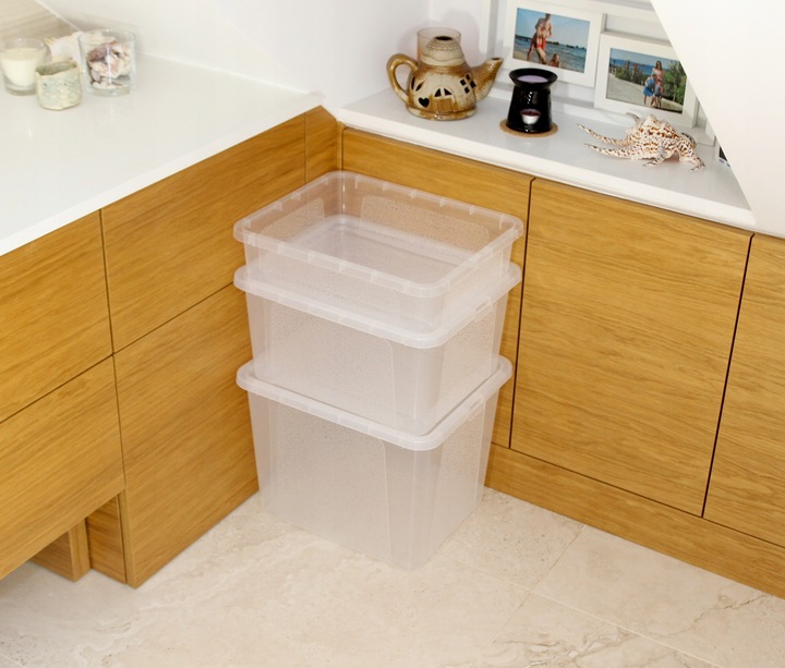 Pojemnik 30 l przezroczysty z pokrywą BPA free do przechowywania