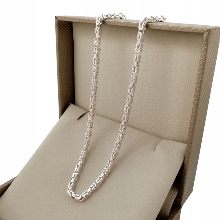 SREBRNY ŁAŃCUSZEK MĘSKI SPLOT KRÓLEWSKI 55 CM SREBRO 925 + GRATISY + GRAWER