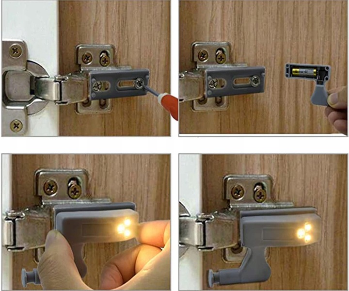 Zestaw 10x Lampka do szafki ZAWIAS DRZWI 3x LED NW