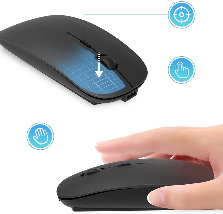 MYSZ MYSZKA KOMUTEROWA OPTYCZNA BEZPRZEWODOWA BLUETOOTH CICHA SilentTouch