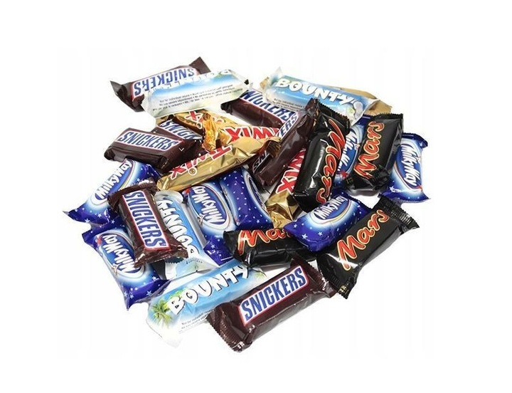 Mini Batony Mix Batoniki Snickers Twix Mars Milky Way Bounty 1Kg 1000g