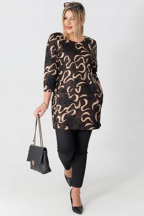 Tunika damska elegancka bluzka 3/4 rękaw POLSKI PRODUCENT duże
