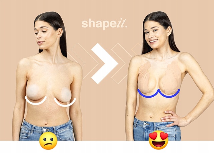 SHAPEIT. TAŚMA DO BIUSTU PODNOSZENIA BIUSTU TAPING PIERSI +INSTRUKCJA VIDEO