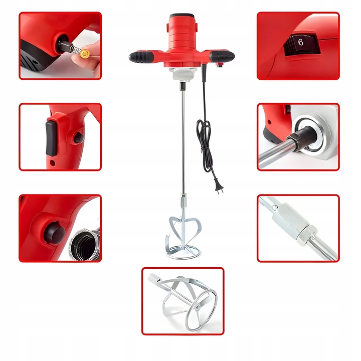 MIESZADŁO DO KLEJU ZAPRAWY BETONU ELEKTRYCZNE 2600W MIESZALNIK MOCNE