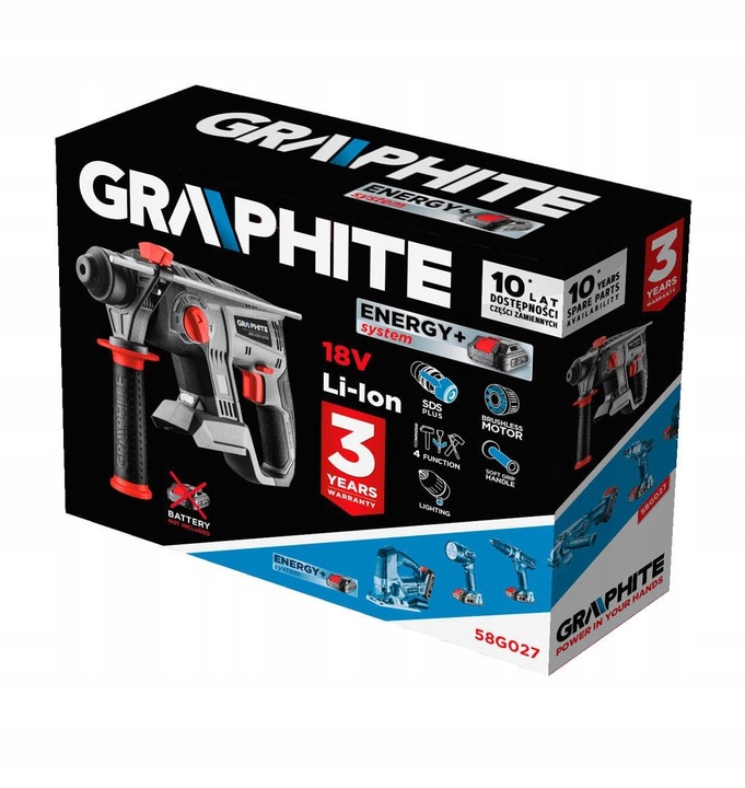 MŁOTOWIERTARKA AKUMULATOROWA BEZSZCZOTKOWA ENERGY+ BEZ AKUMULATORA GRAPHITE