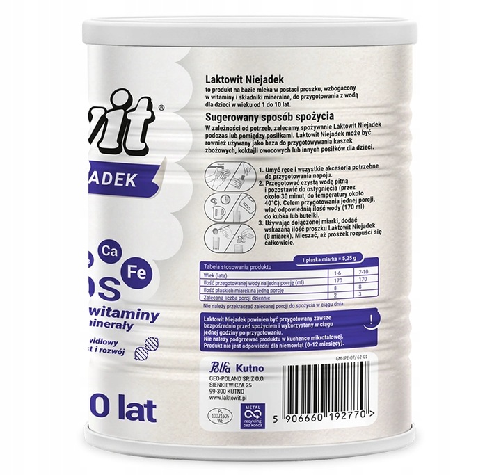 Mleko Modyfikowane Odżywcze Niejadek Laktowit 1-10 lat 400 g